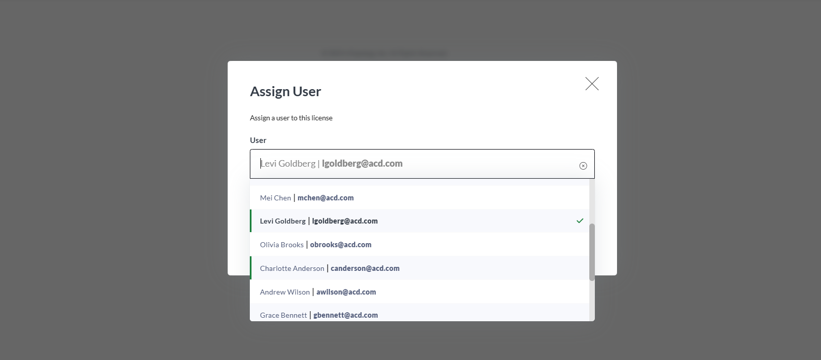 Assign User Modal