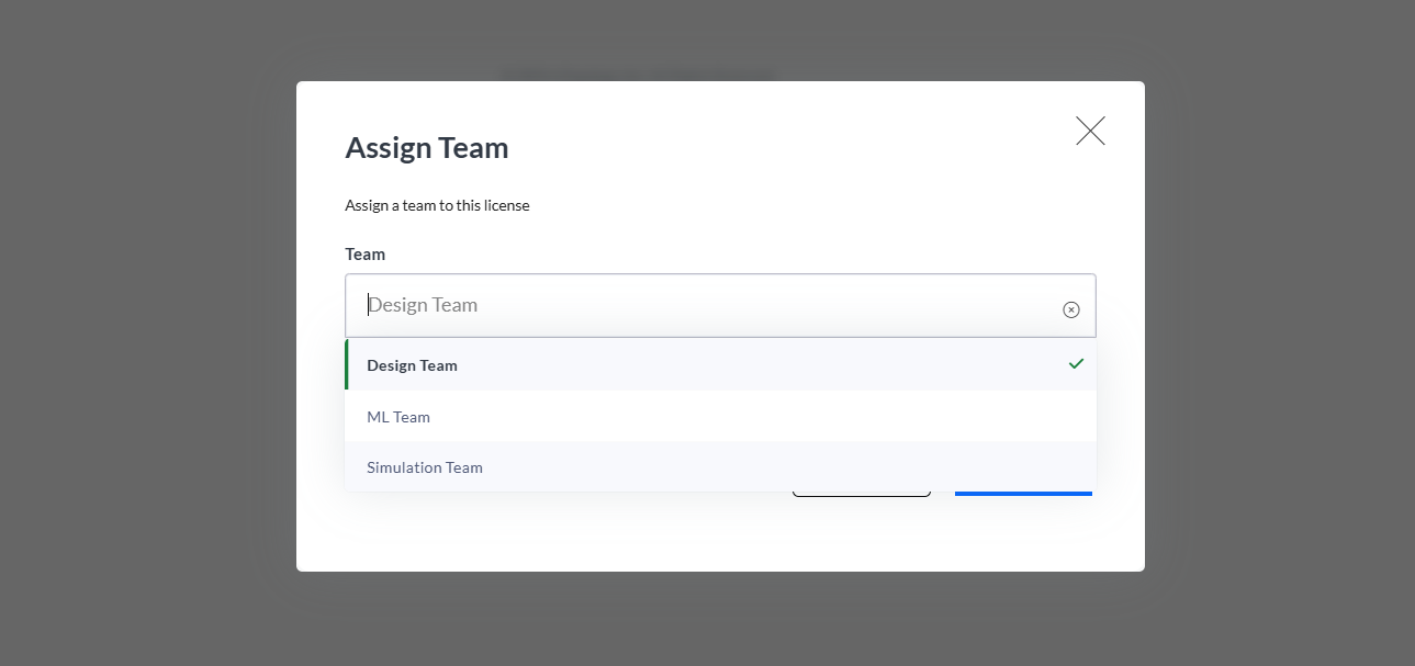 Assign Team Modal