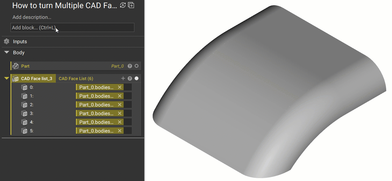 How to turn Multiple CAD Faces into a Surface – nTop