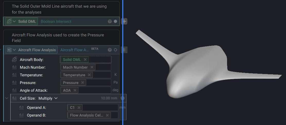 The starting aircraft that will be used to run the static analysis
