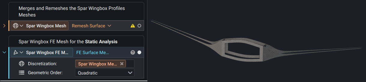 Preparing the mesh for simulation by converting it to an FE Surface Mesh.